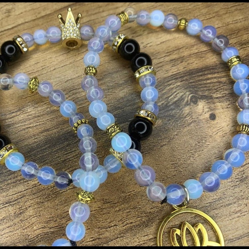 Opal crystal 3 piece bracelet set